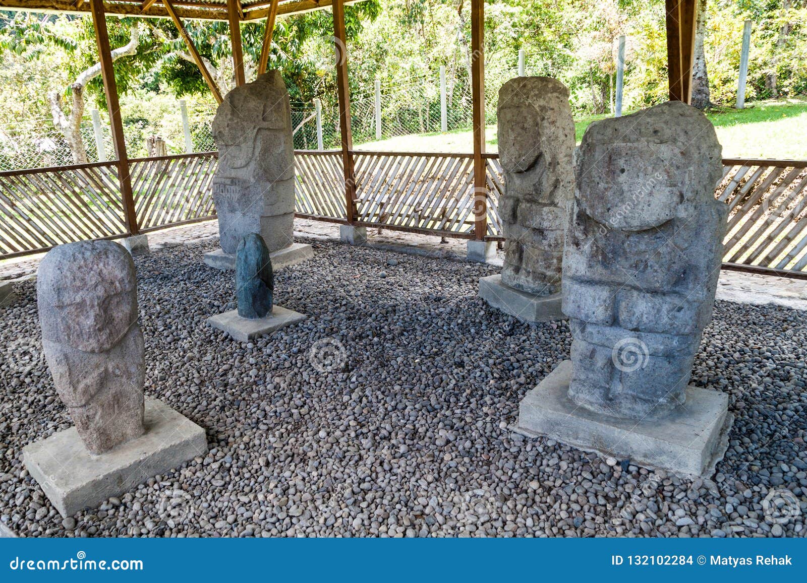 ancient statues at el tablon site in tierradentro