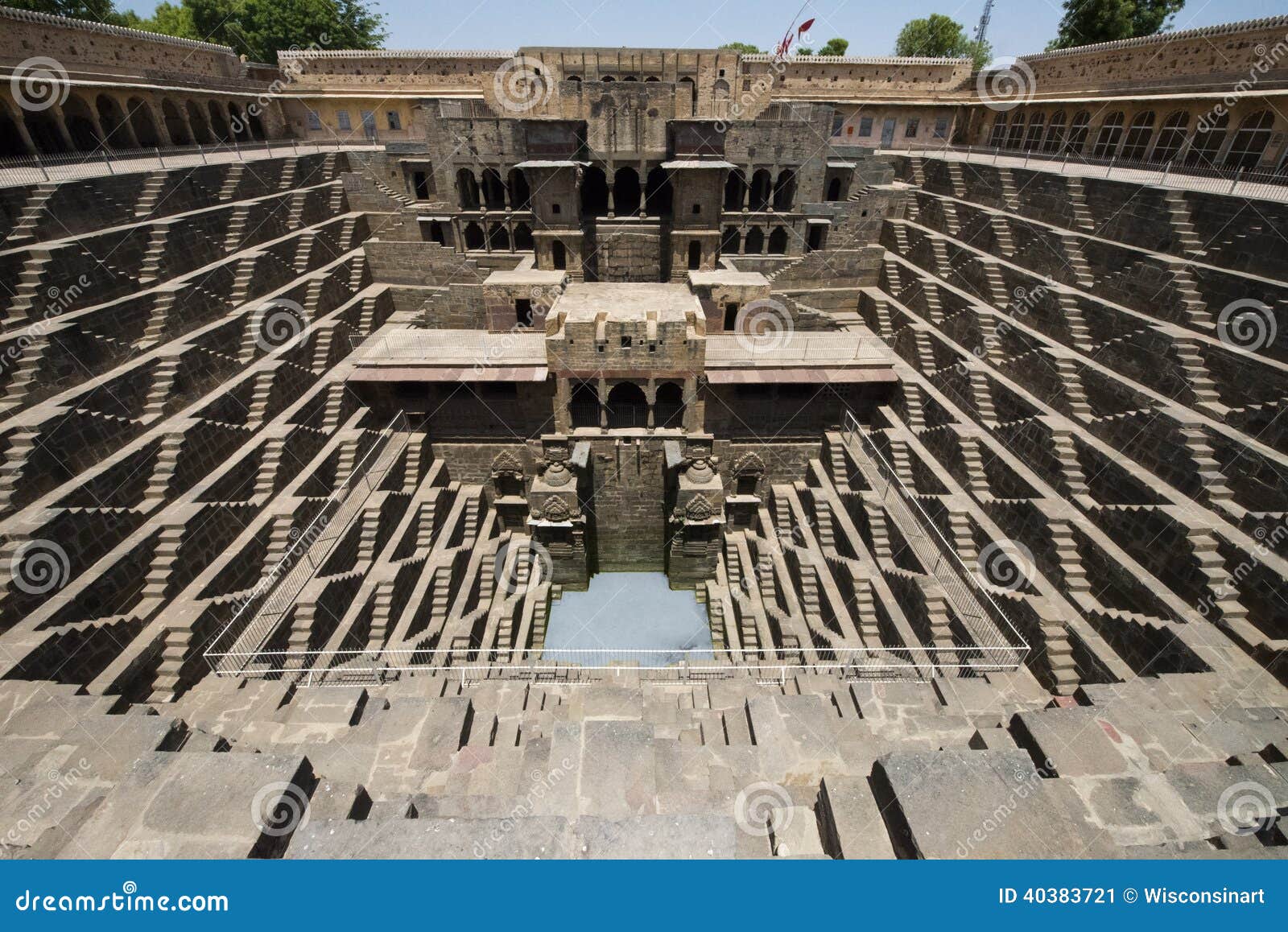 ancient step well, tourist travel attraction in india