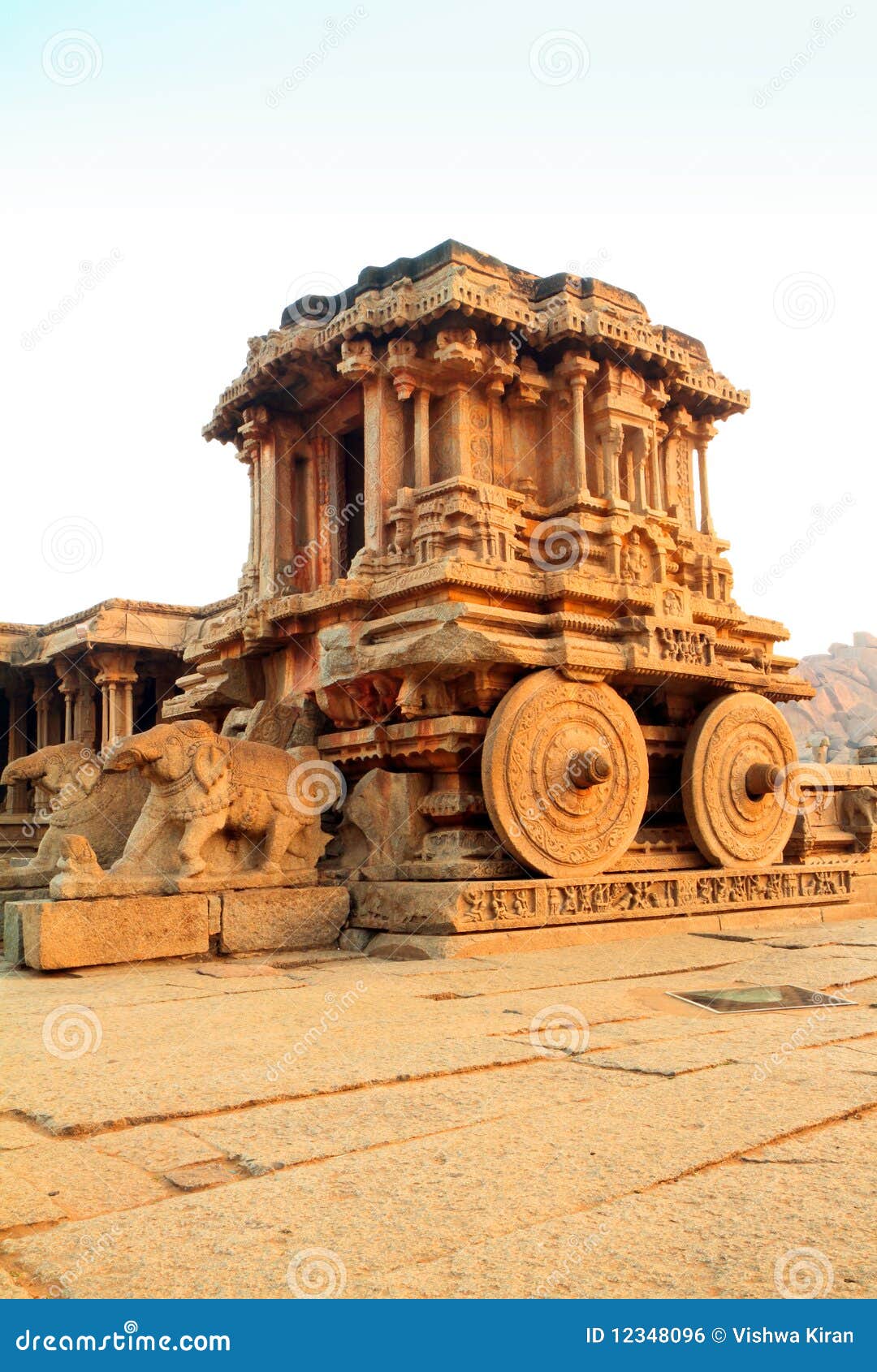 the ancient stone chariot at hampi, india