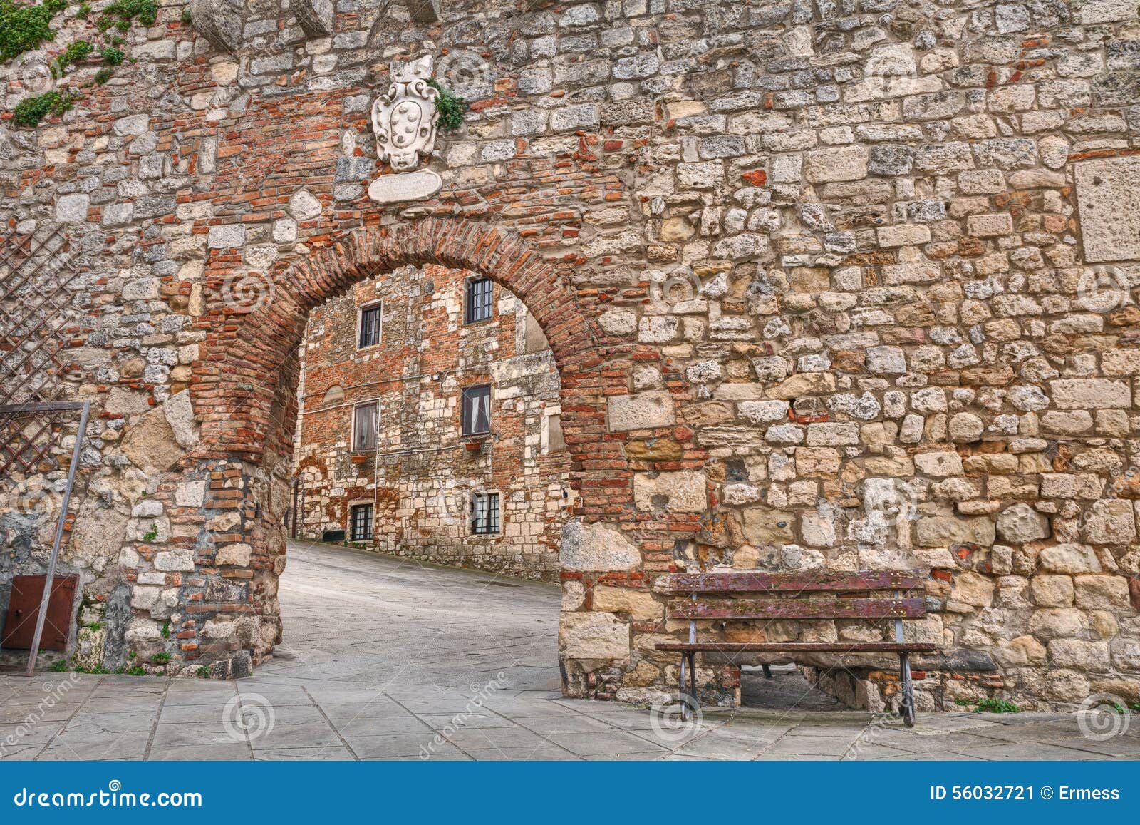 ancient street in rosignano marittimo, leghorn, tuscany, italy