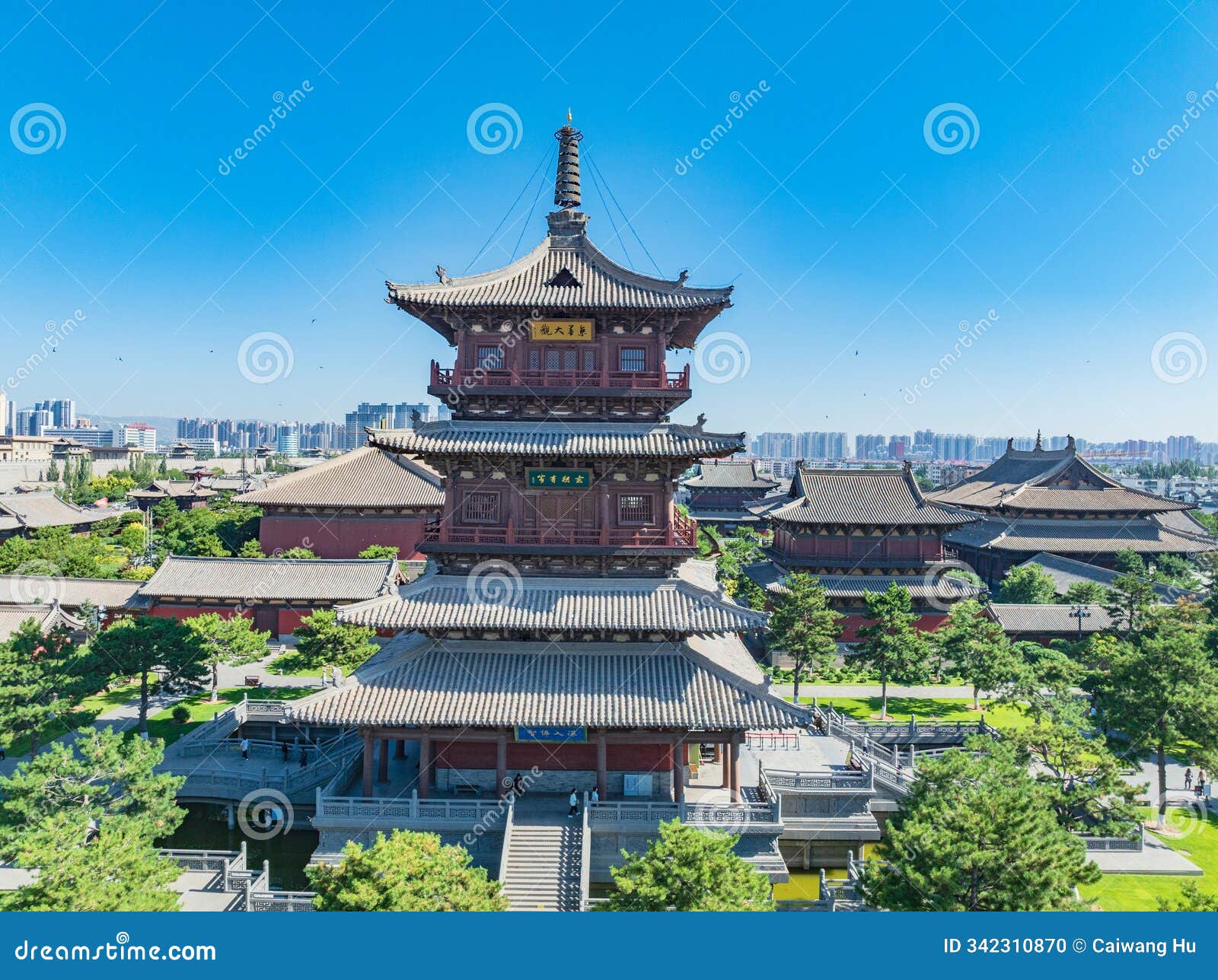 aerial photography of yongle palace in ruicheng county, yuncheng, shanxi