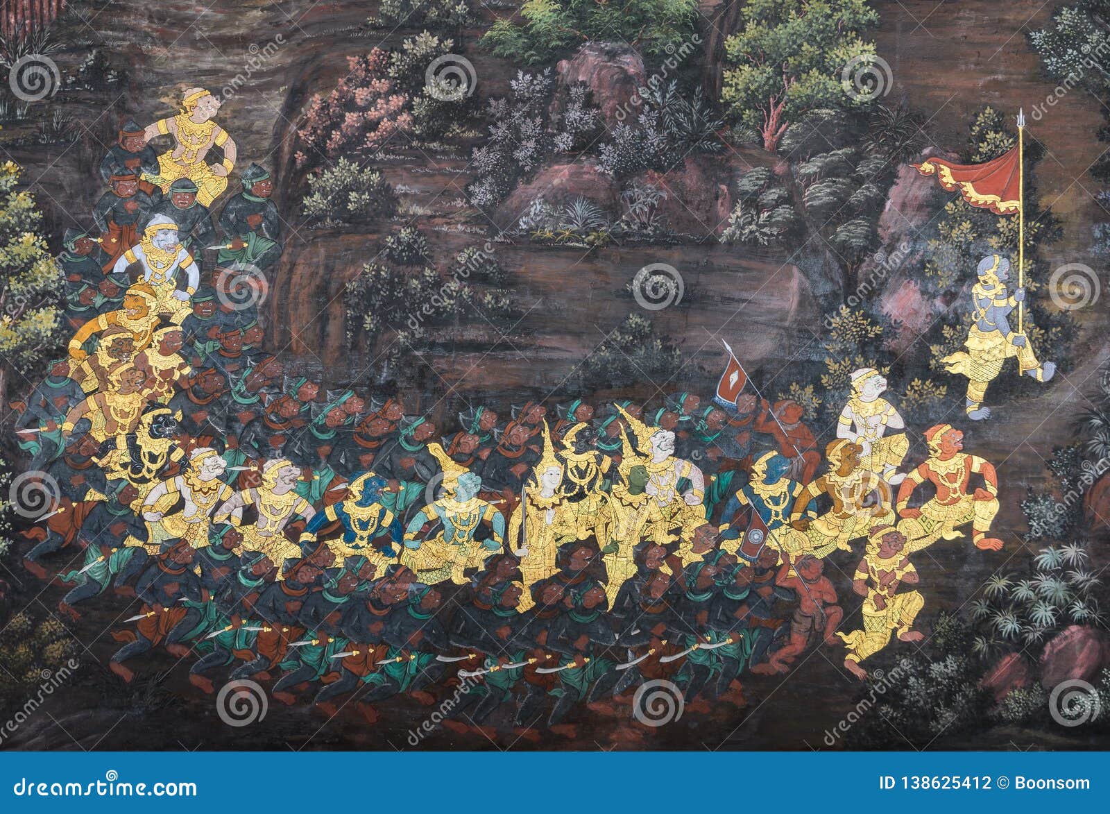 traditional thai paintings of ramayana epic