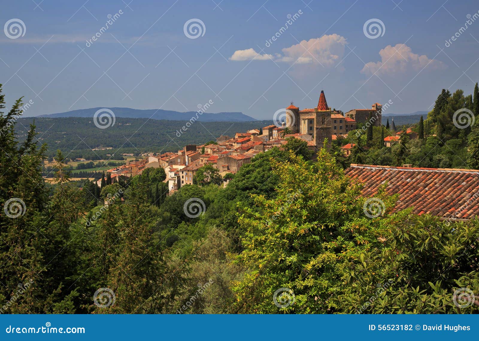ancient turrets and towers of the beautiful medieval french mountain village of callian