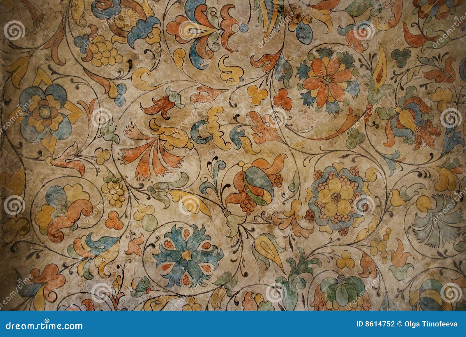 Ancient wall paintings stock photo. Image of design, antique 8614752