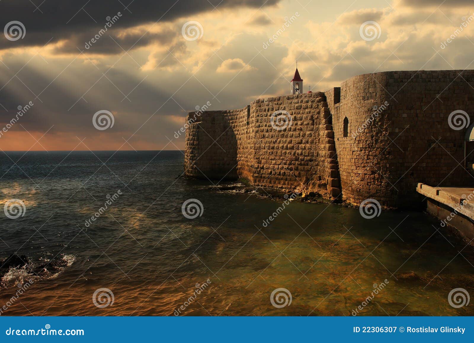 ancient walls of acre, israel.