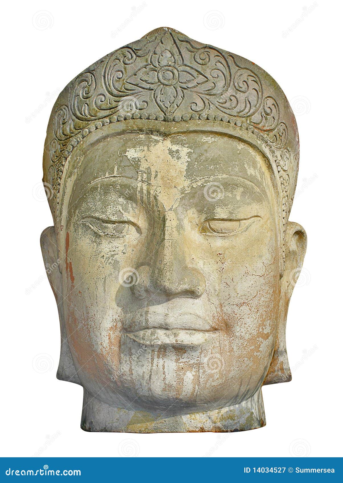 ancient weather worn stone head artifact