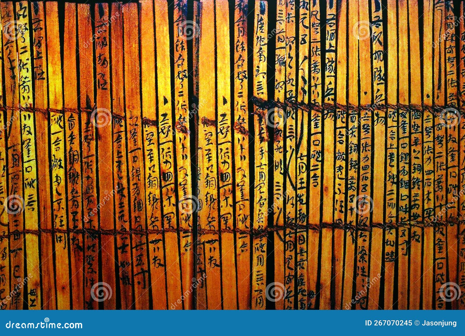 Ancient Words in Bamboo Bar of Ancient China Editorial Image Image of
