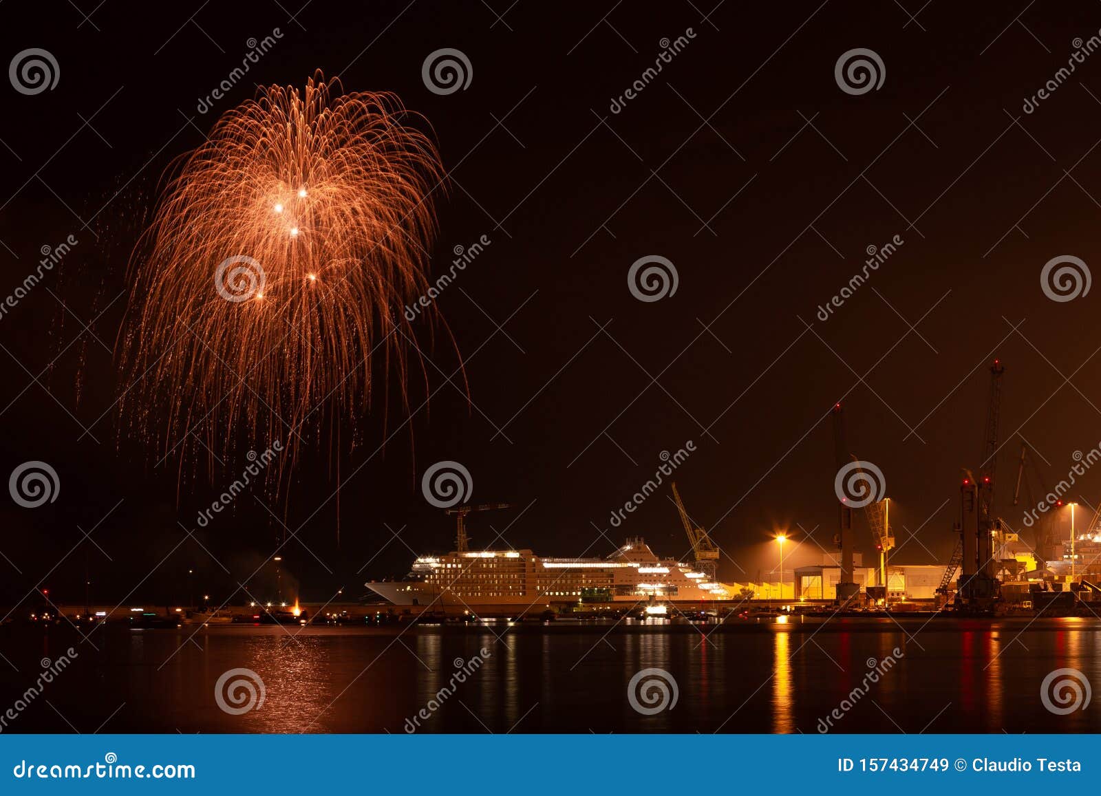fireworks at `festa del mare`
