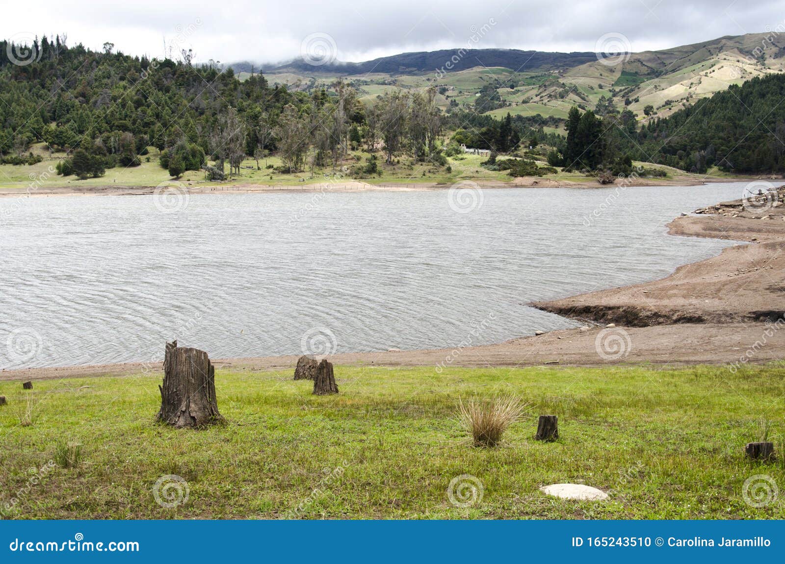 andean cloudy landscape, water reserve la regadera