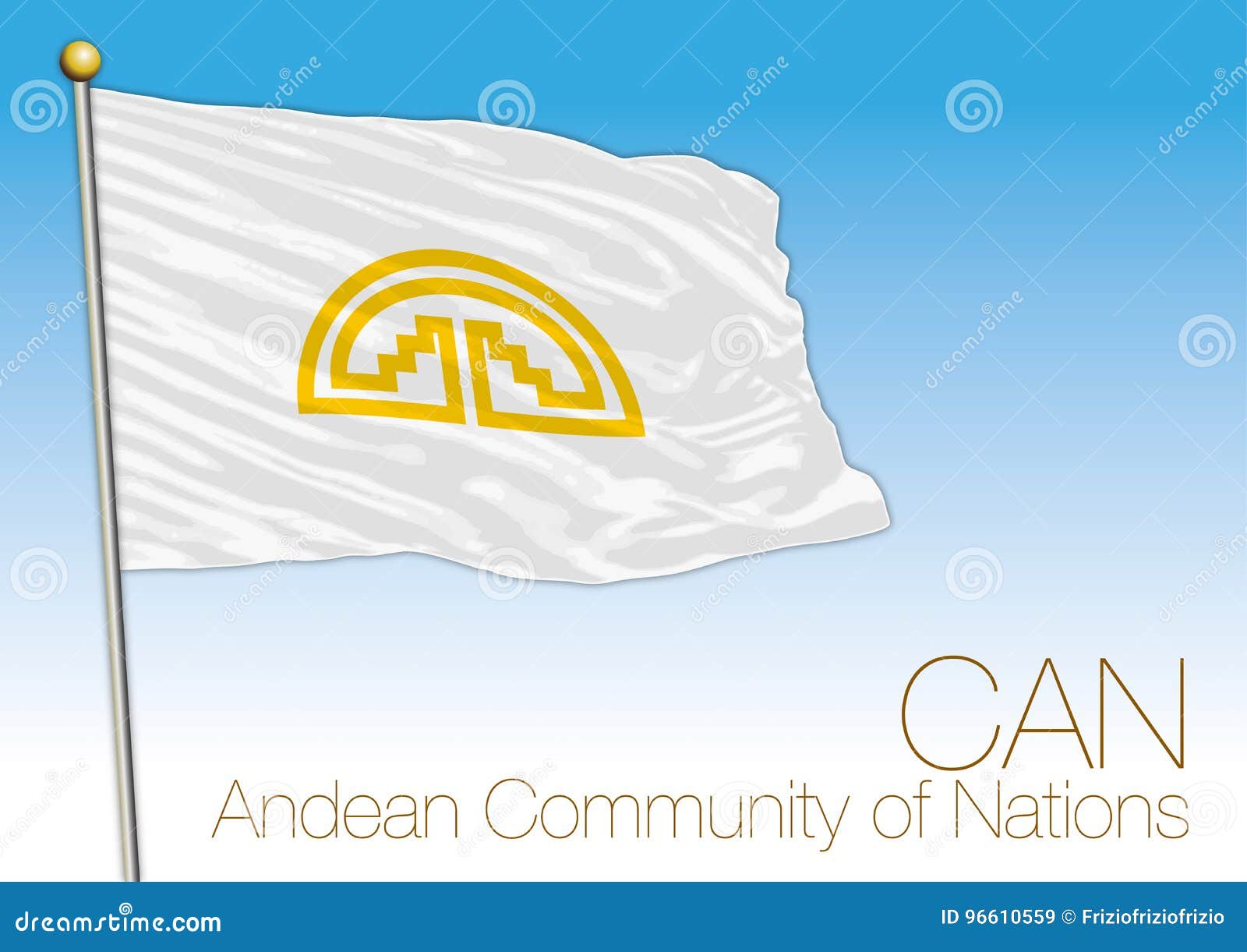 Andean Community Flag, International Organization Stock Vector
