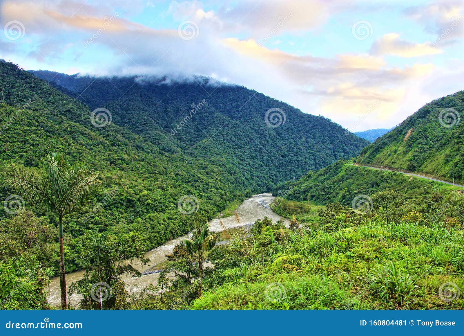 Andes Mountains with Amazon River Running through Stock Image Image