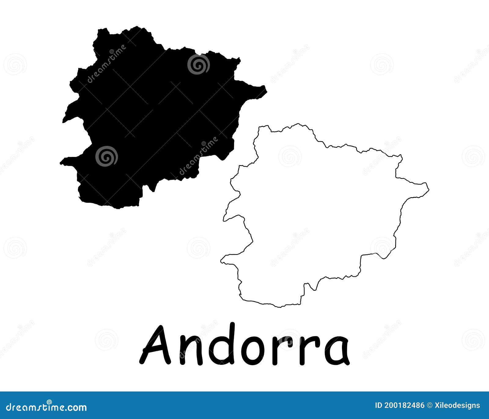 Andorra Map Silhouette Illustration | CartoonDealer.com ...