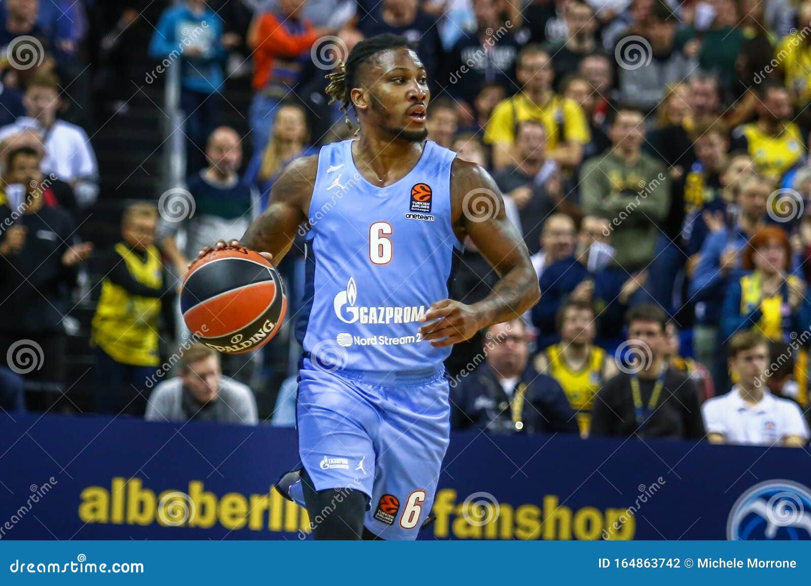 Andrew Albicy of Zenit St Petersburg in Action during the EuroLeague Basketball Match between Alba Berlin and Zenit St Petersburg Editorial Photography