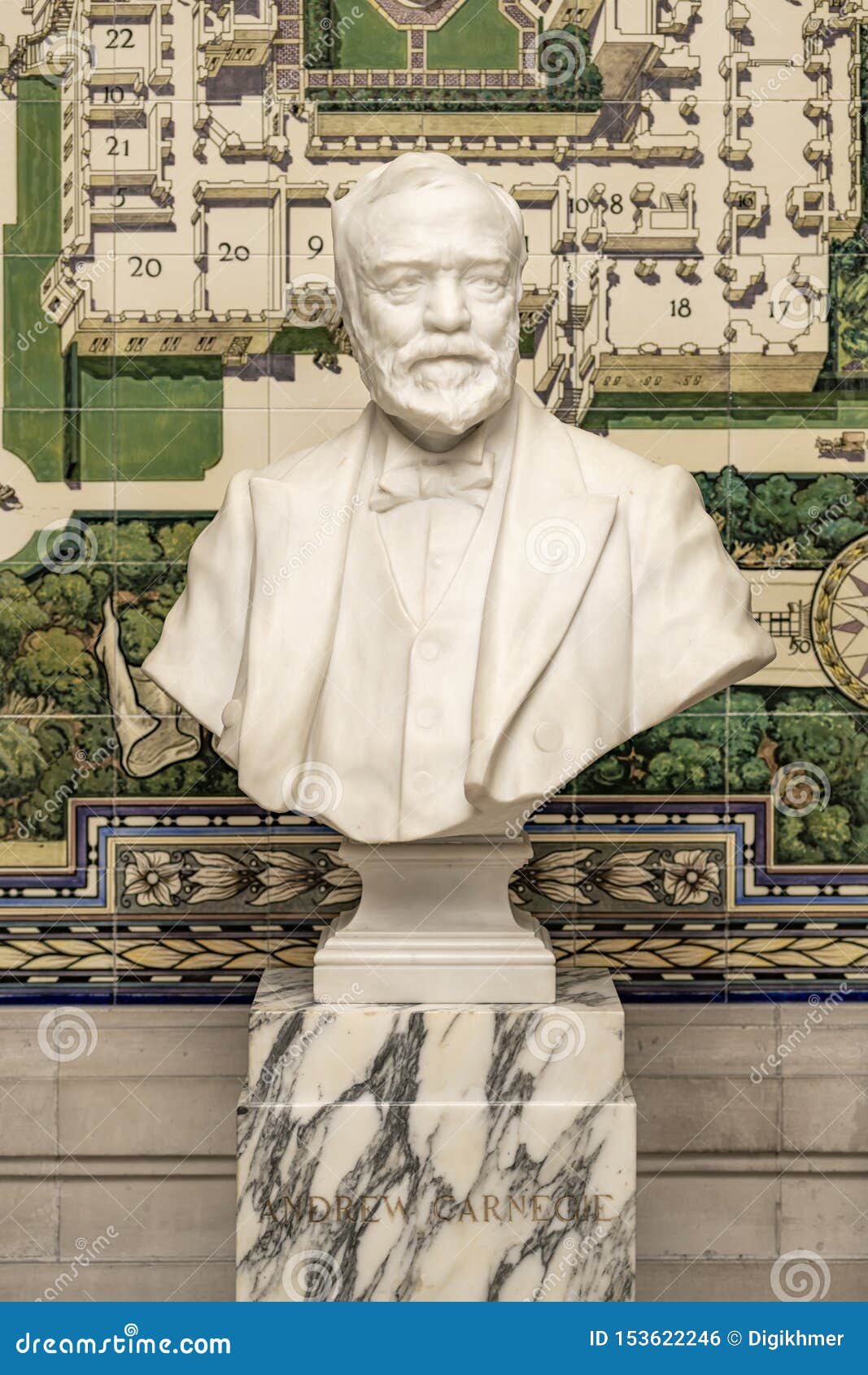 andrew carnegie bust at the peace palace