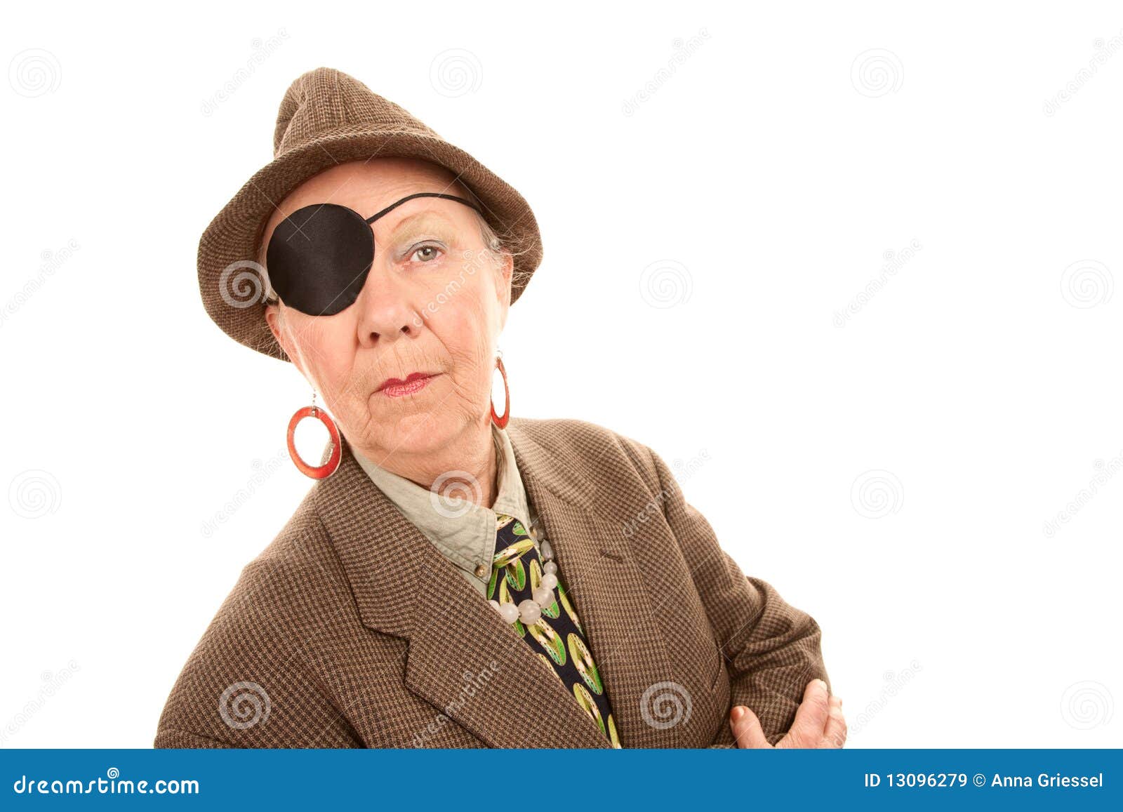 Androgynous Senior Woman with Eye Patch Stock Image Image of gender
