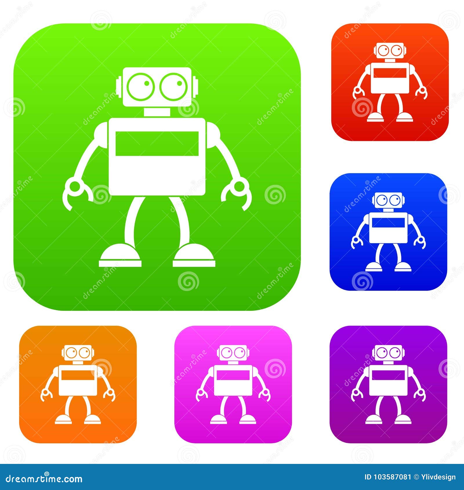 Download Android Robot Set Color Collection Stock Vector ...