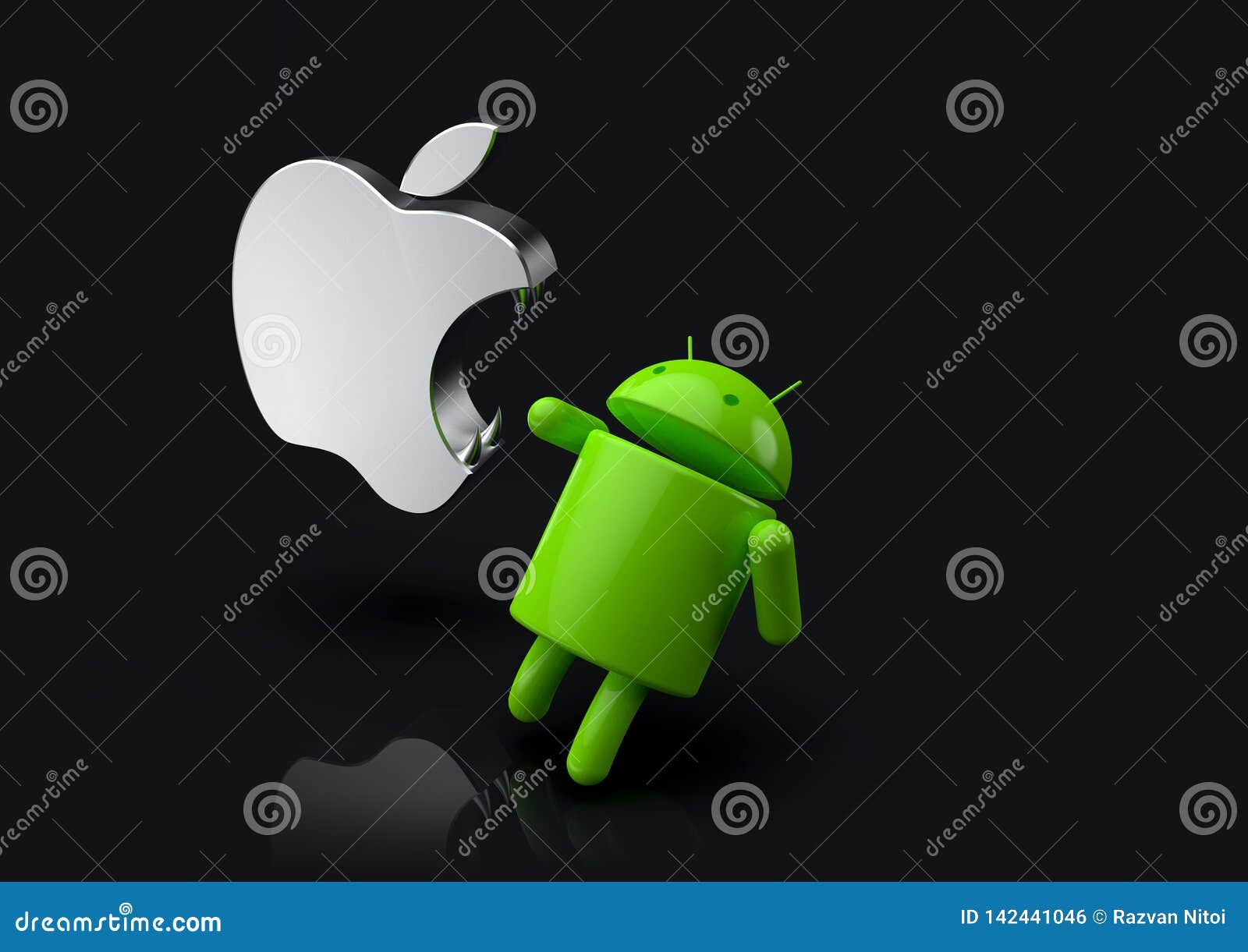 Apple Ios Vs Android Competition Symbol Logo Characters Editorial Photo Illustration Of Apple Digital 142441046