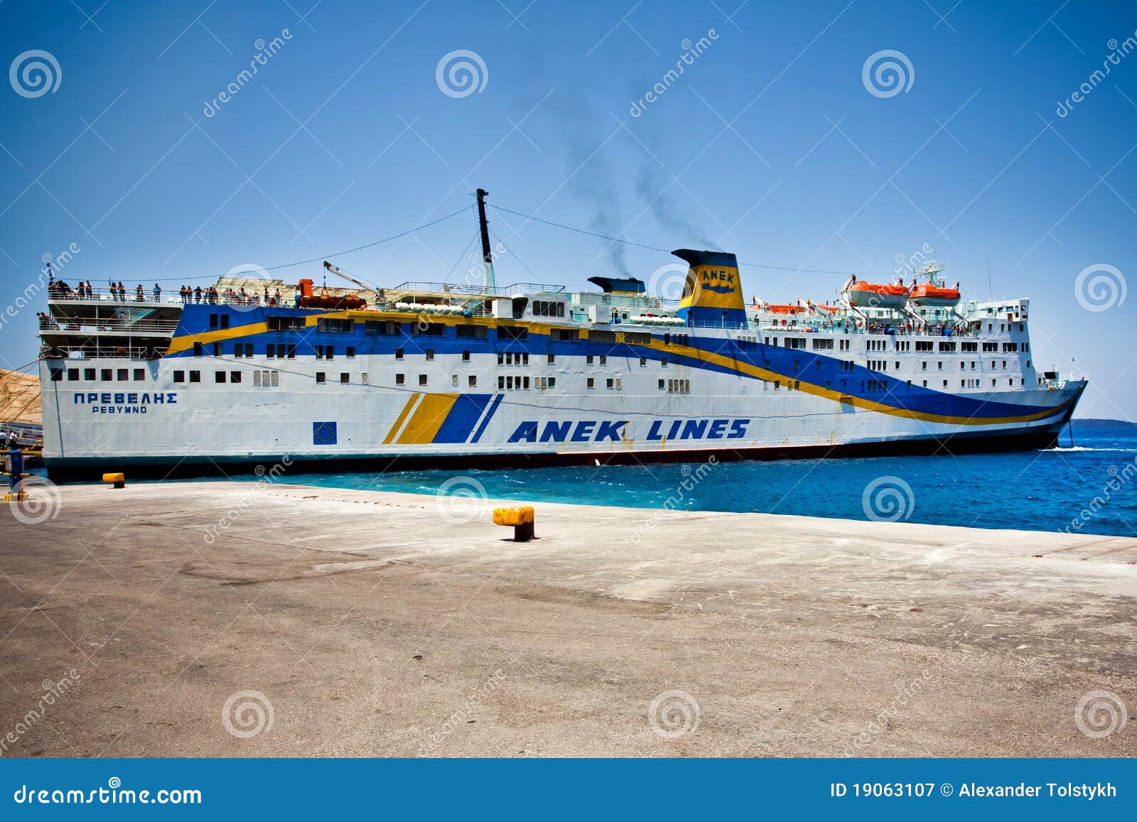 Anek Lines Ferry Boat On Santorini Island Editorial Photography - Image ...