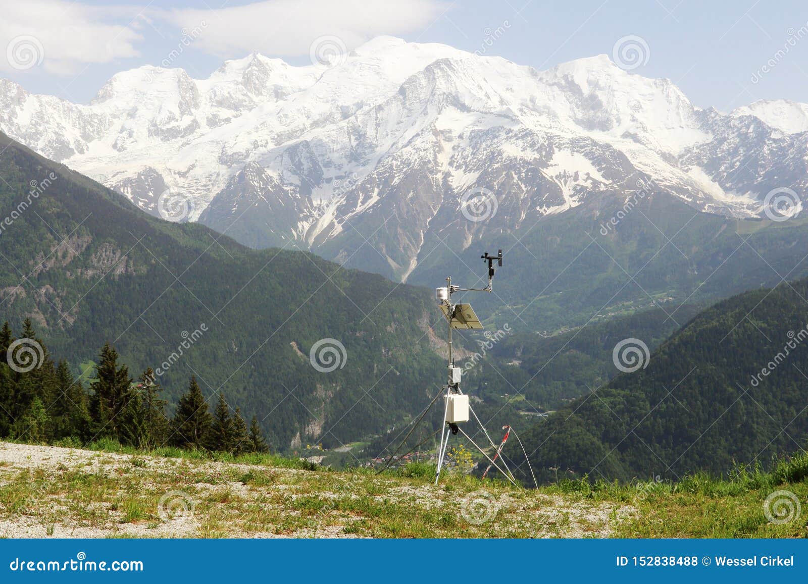 anemometer at parapente launching point, french plateau d`assy