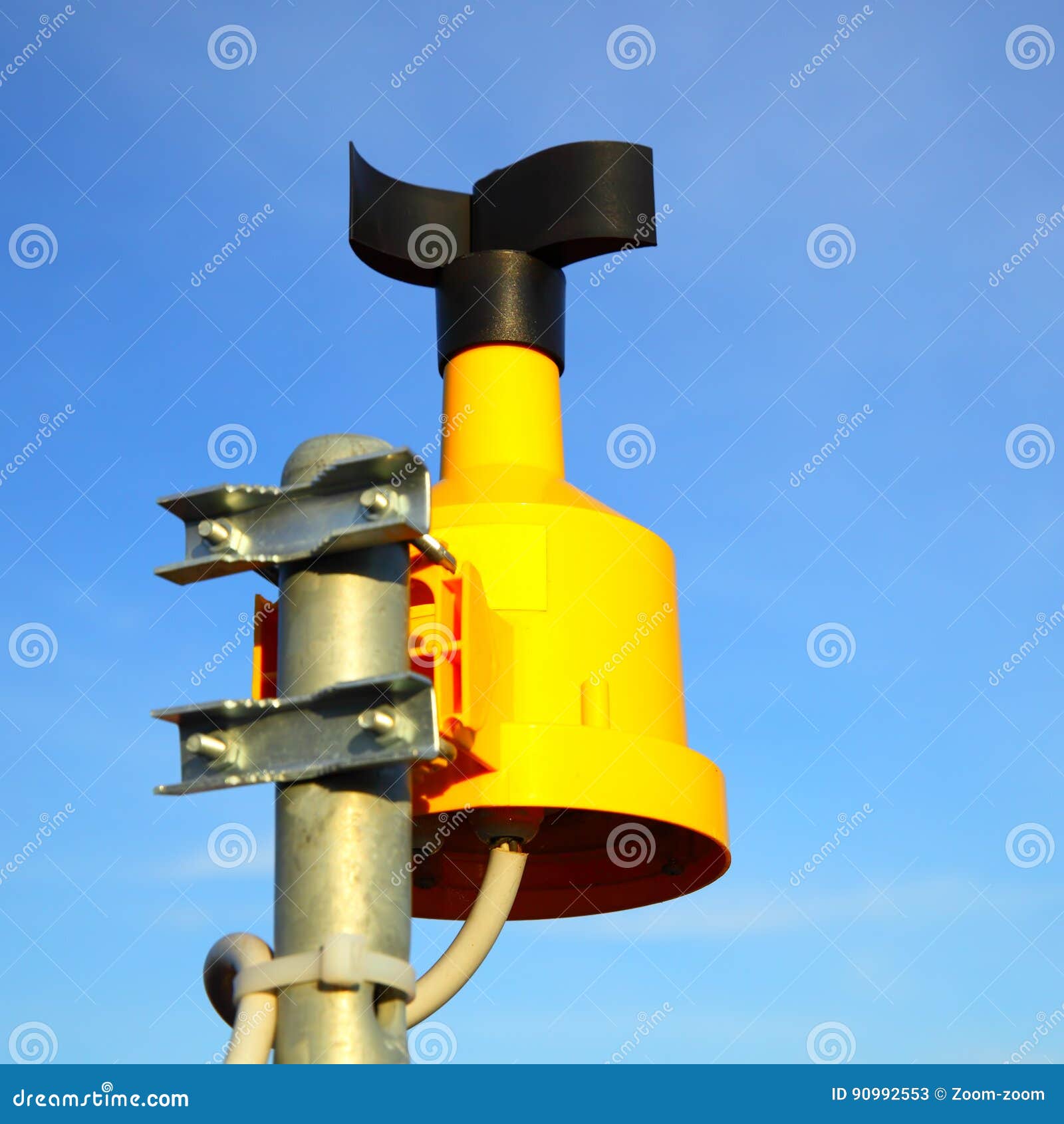 Anemometer on top of pole stock image. Image of rotation 90992553