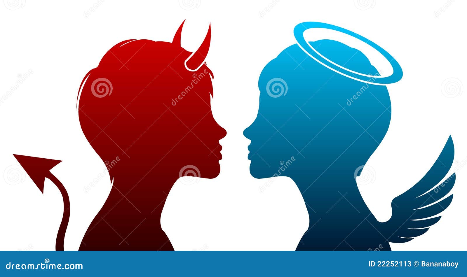 Ange Et Silhouette De Diable Illustration de Vecteur Illustration du