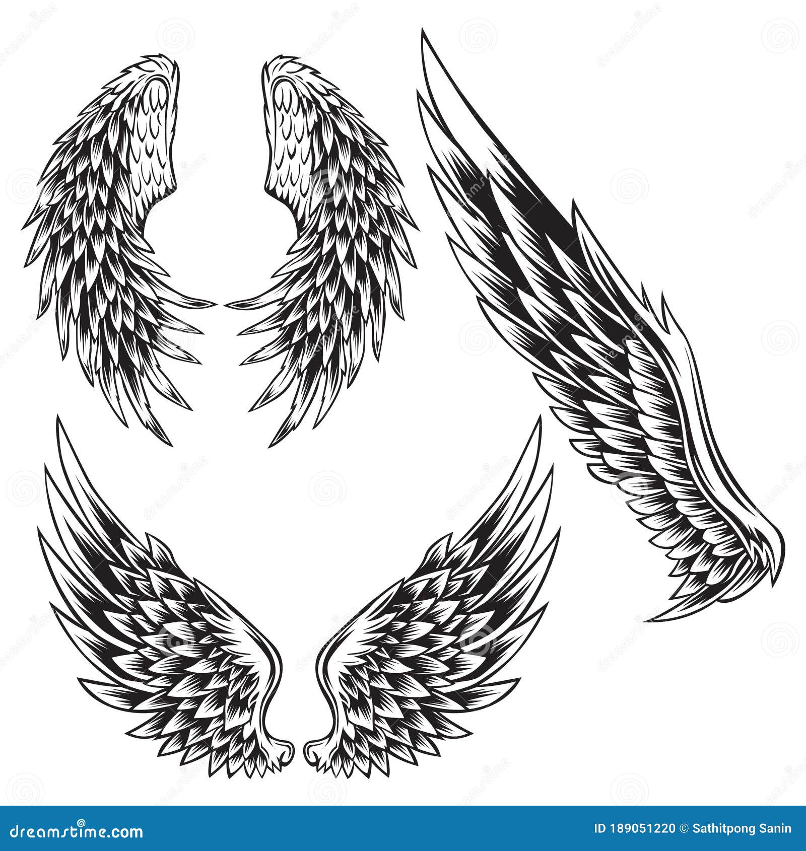 Wings Bird Feather Angel Tattoo Vector Set 12 Stock Vector - Illustration of silhouette, classic: 189051220 Wings Bird Feather Angel Tattoo Vector Set 12 Stock Vector - Illustration of silhouette, classic: 189051220