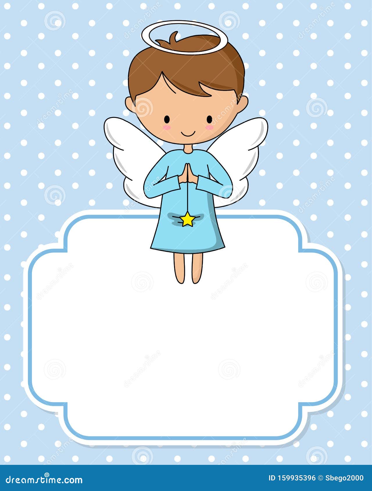 Download Angel boy with star stock vector. Illustration of young ...