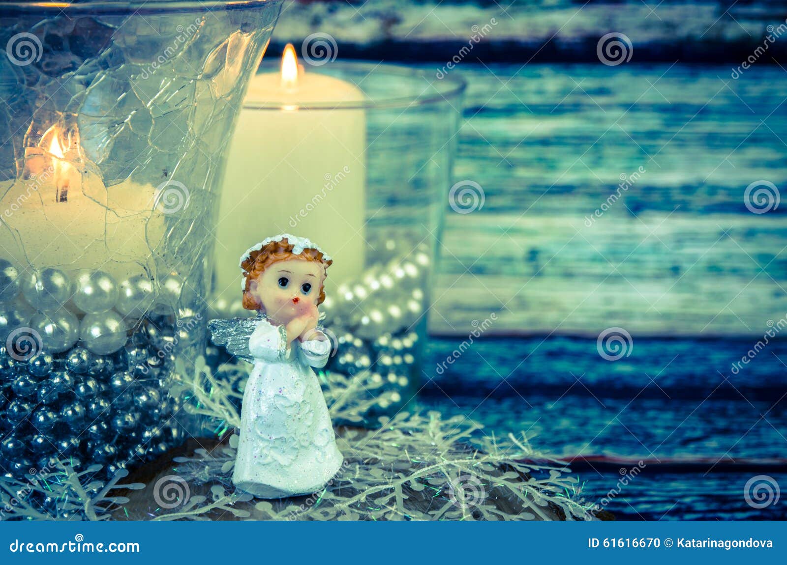 Angel and Candle Decoration Stock Photo Image of innocent, shine