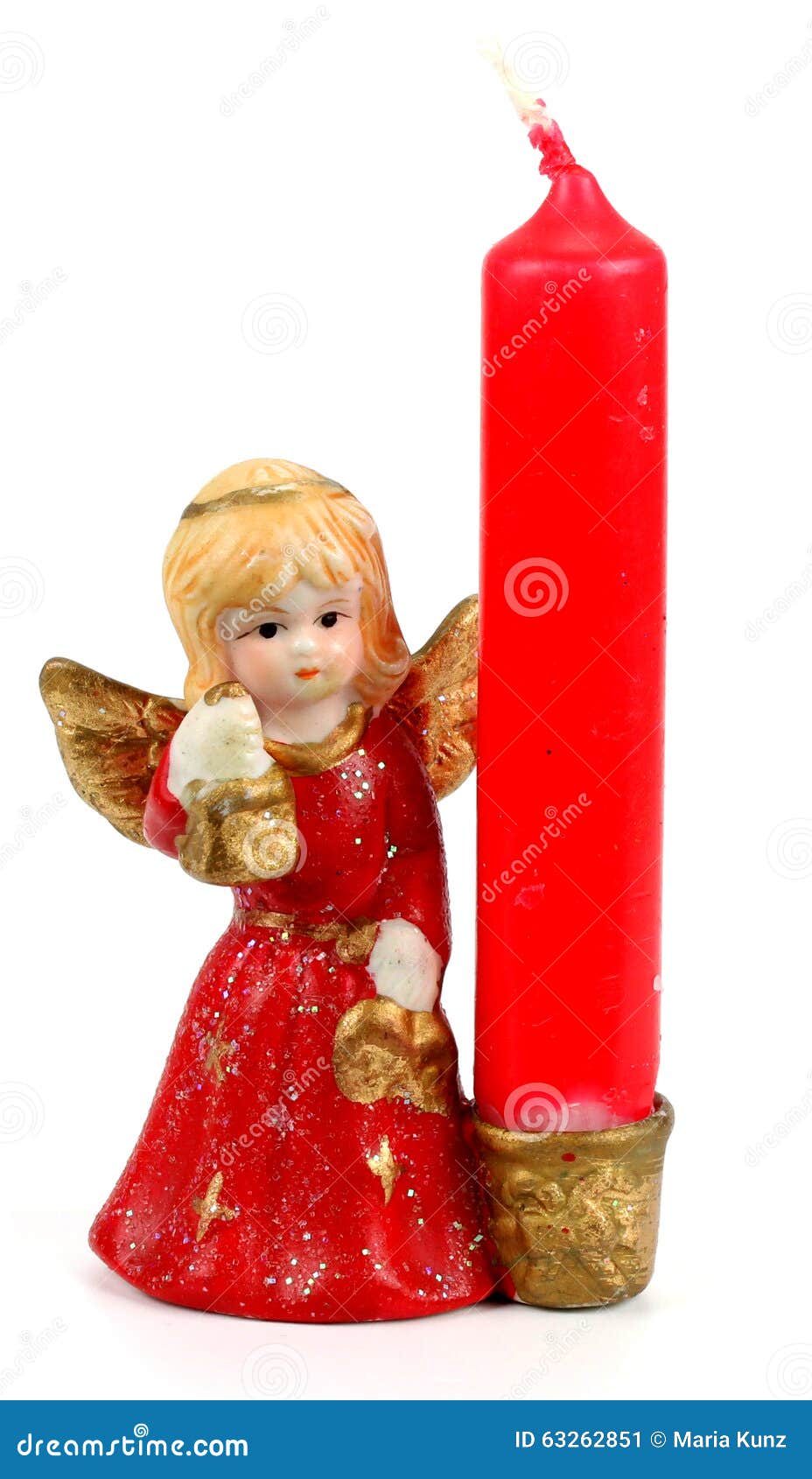 Angel and Candle on a White Background Stock Image Image of holiday