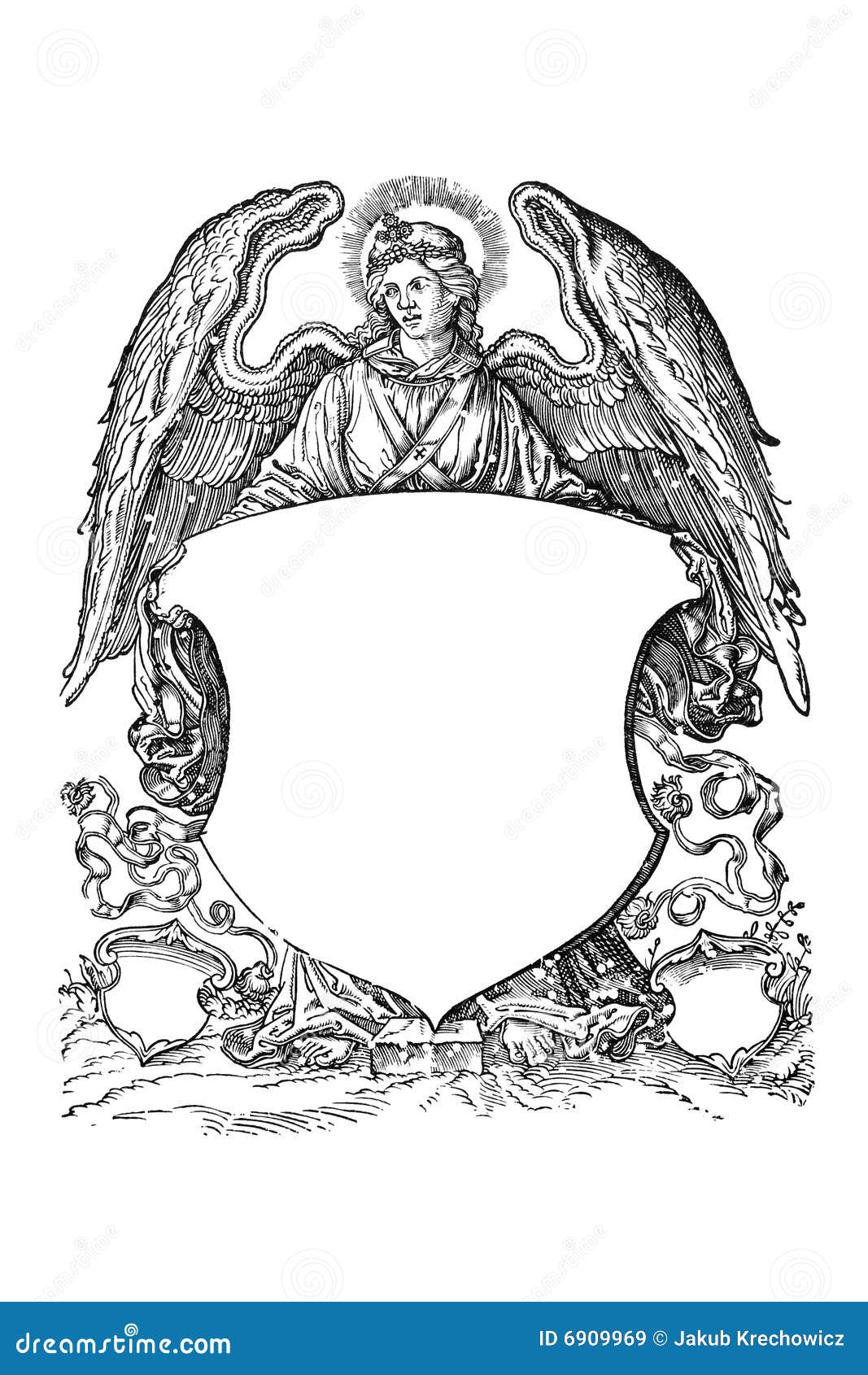 angel with coat of arms from 16th century