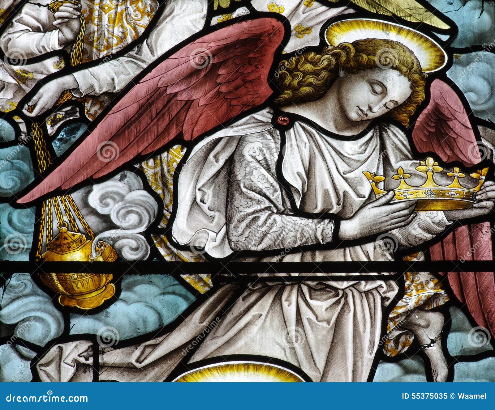 An Angel with a Crown (stained Glass) Stock Image Image of messenger