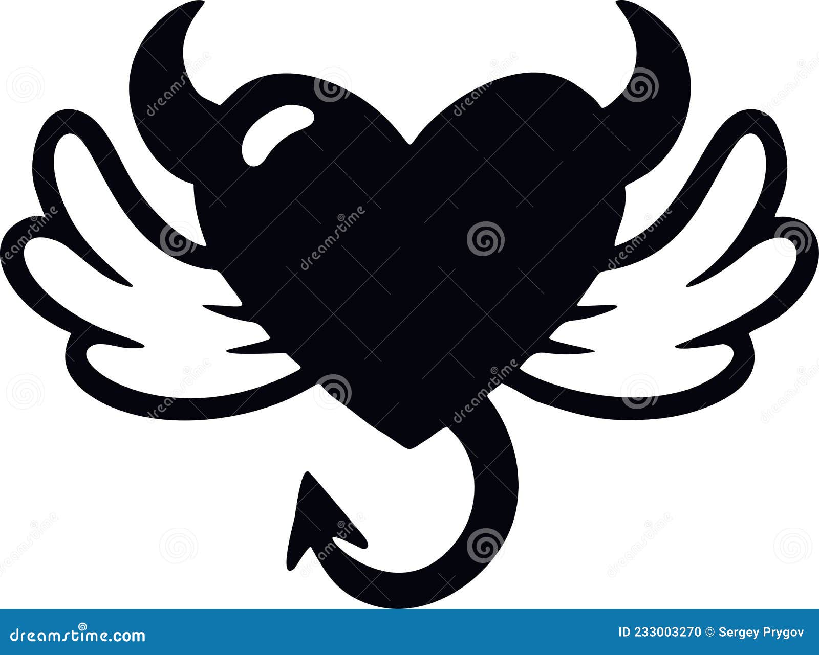 Angel, Demon Sticker for Car Isolated on White Stock Vector