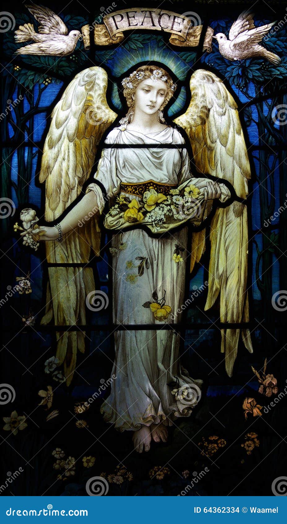 angel with doves and peace