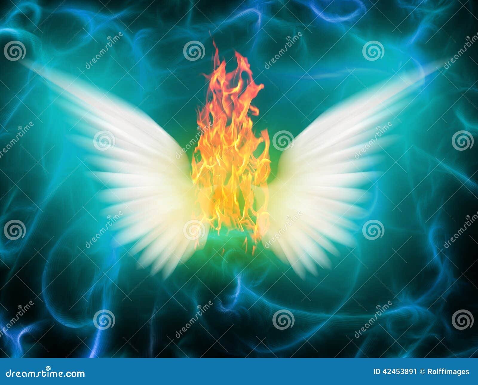 Angel of fire stock illustration. Illustration of seraphic 42453891