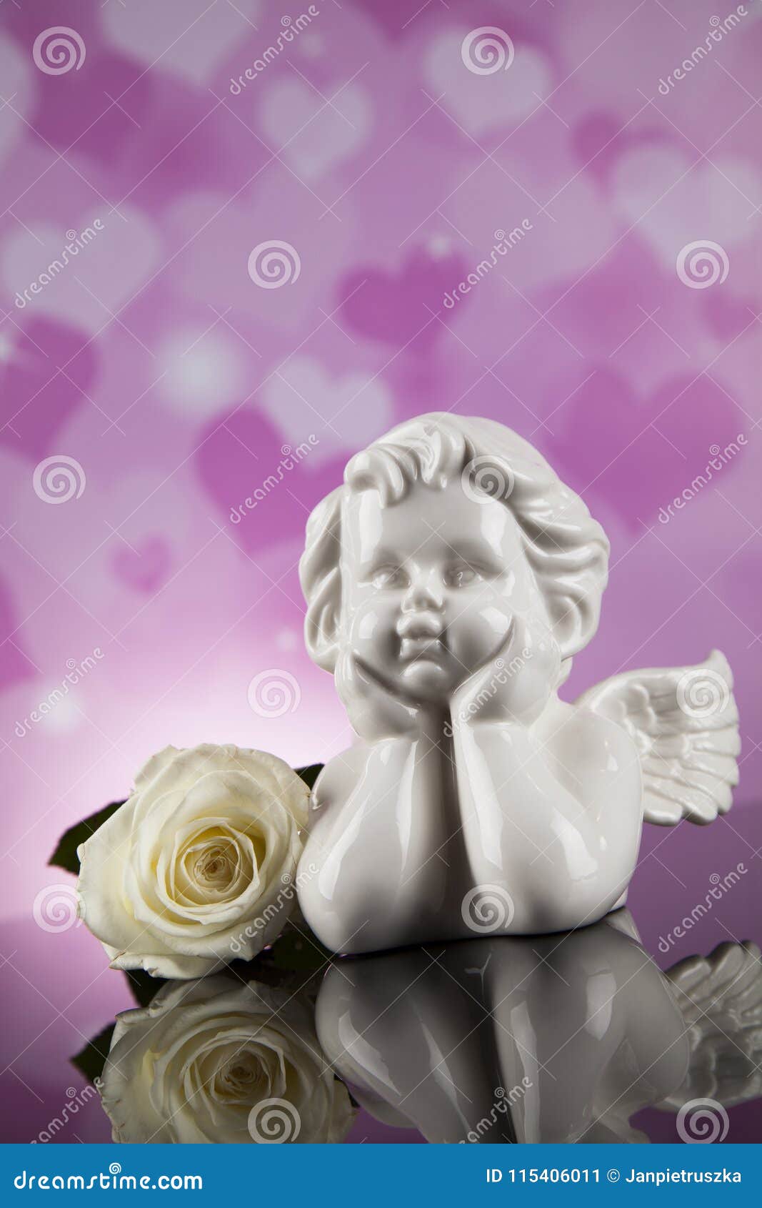 Love, Angels, Valentine S Day Concept, Heart Background Stock Image ...