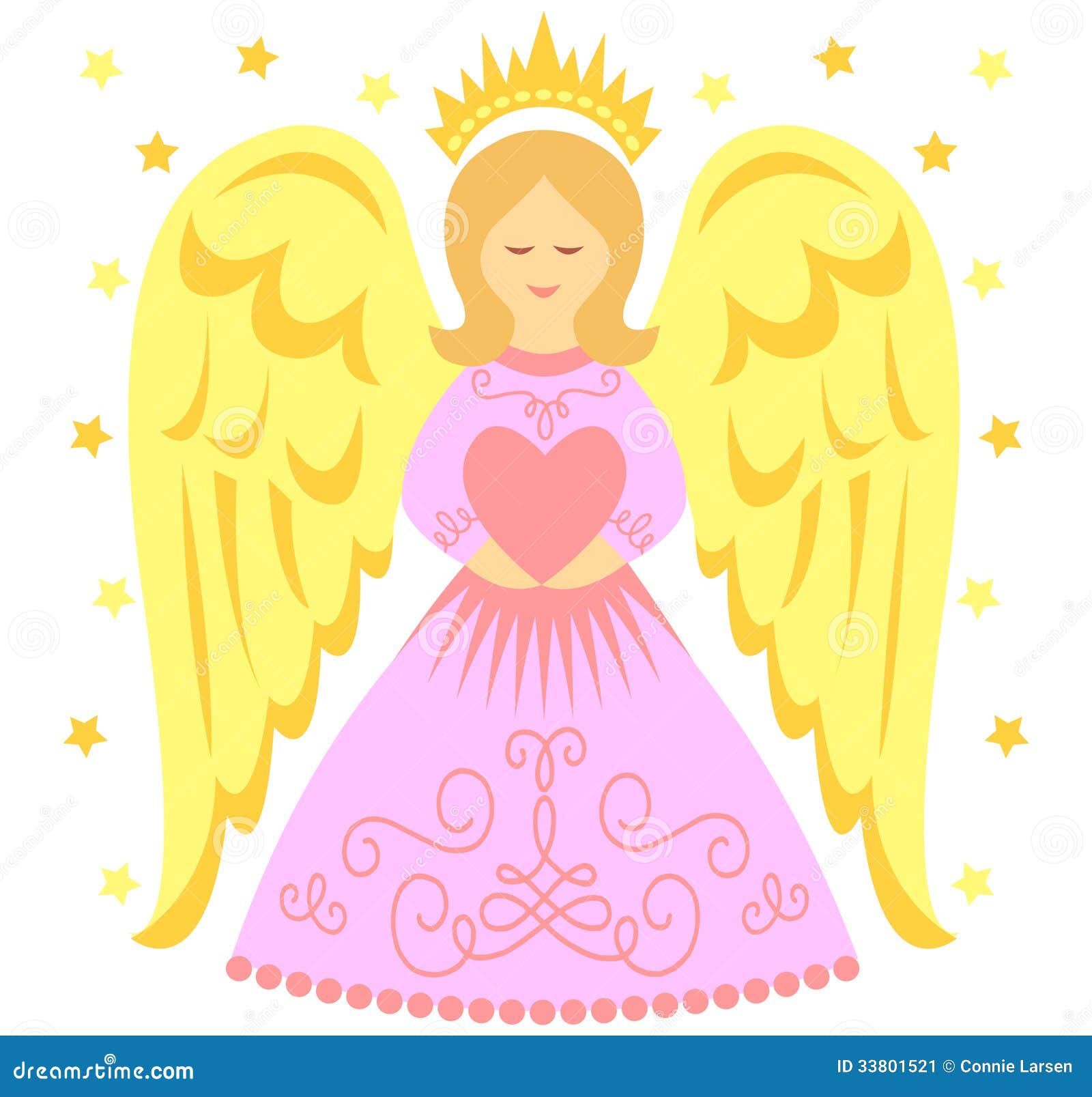 Pink Angel Heart/eps Stock Image - Image: 33801521