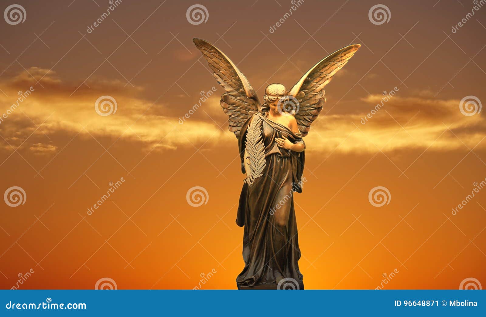 Angel in Heaven Guarding of Souls Stock Image - Image of holy ...