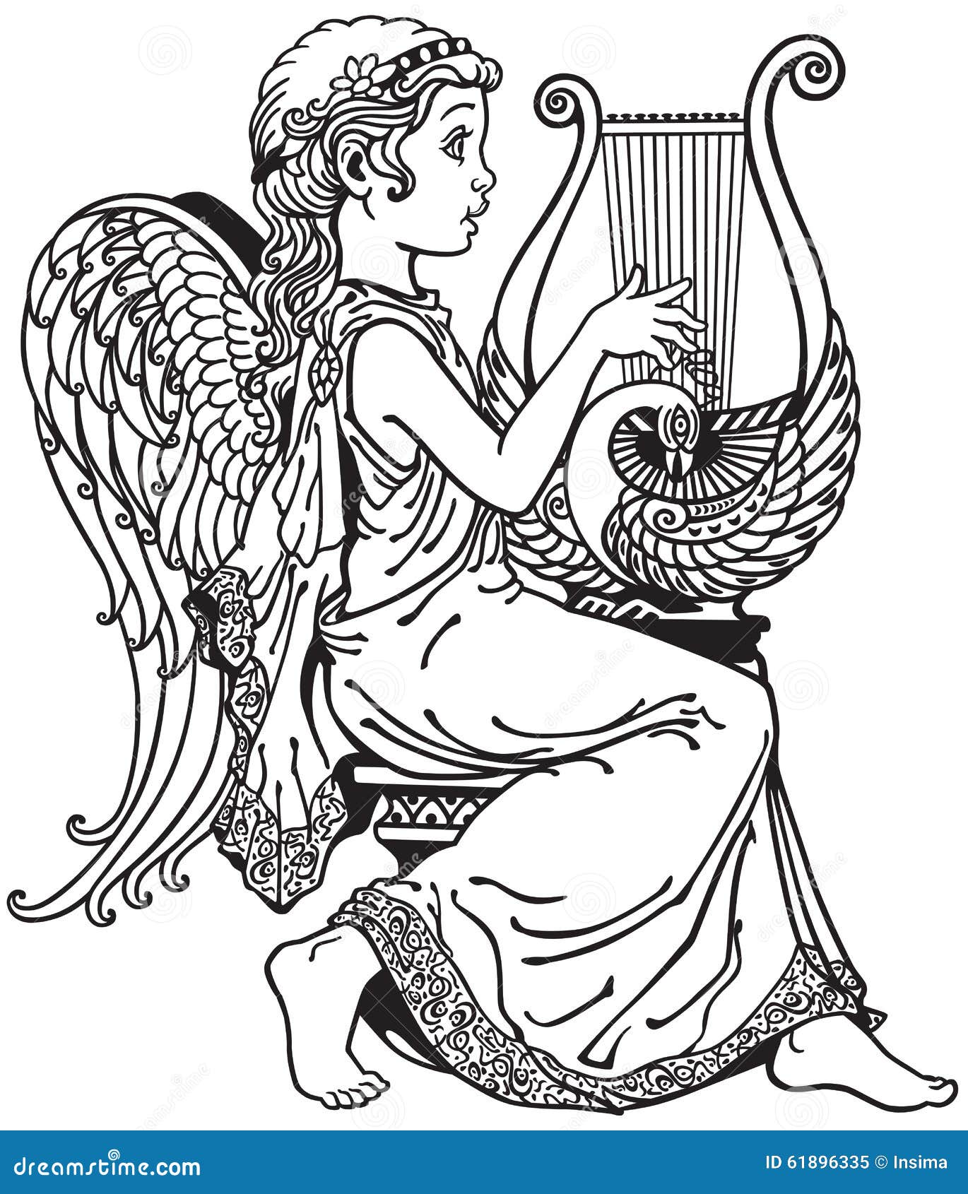 angel playing lyre