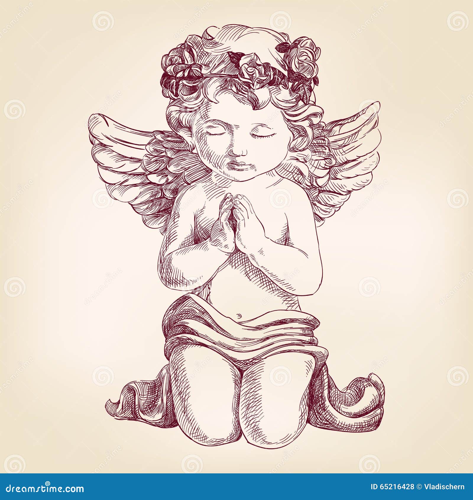 Baby Angel Drawing Vector Images over 2300