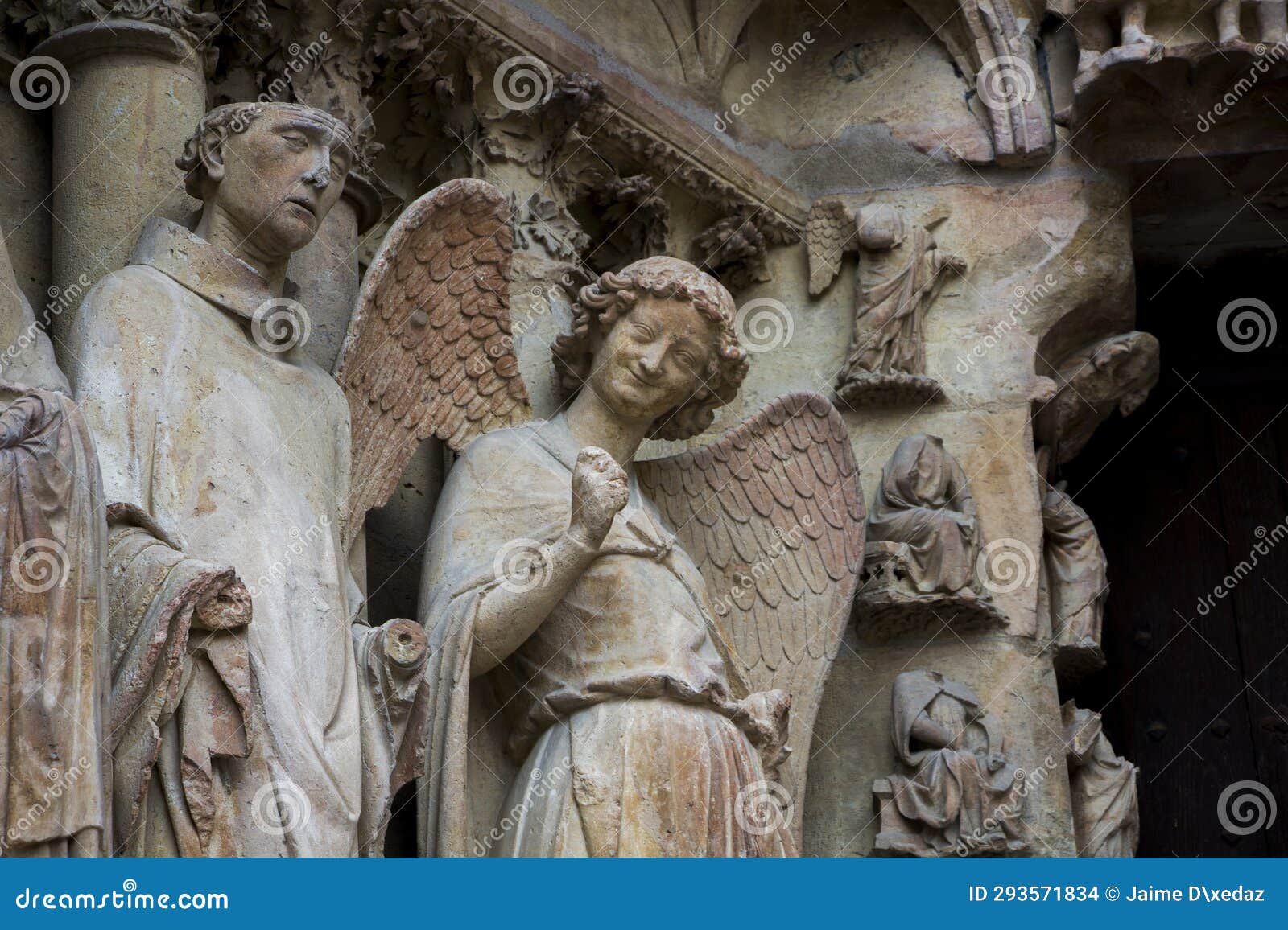 the angel of smile, reims cathedral, france