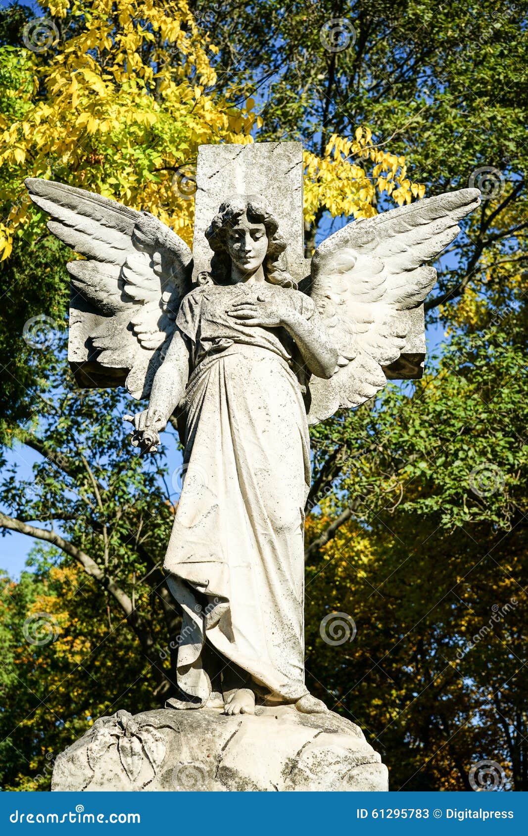Angel Statue Cemetery stock image. Image of religion 61295783