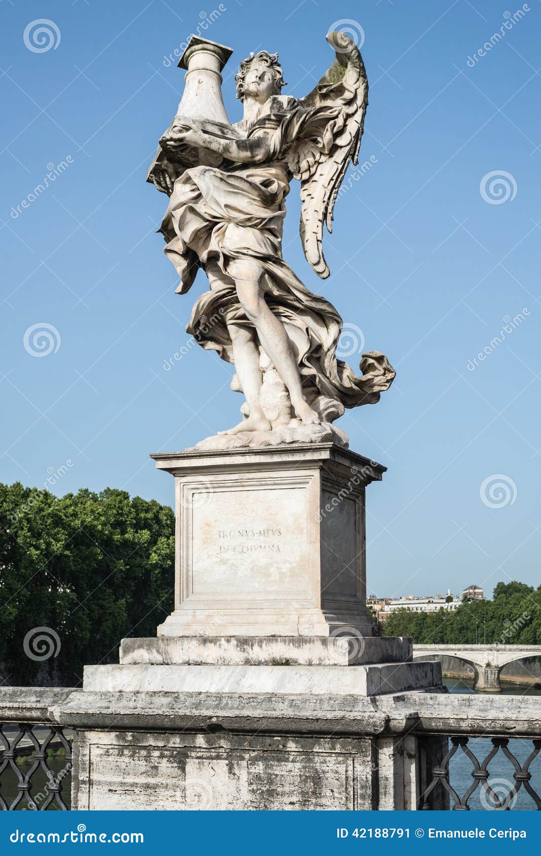 Angel statue in Rome stock image. Image of religion, blue 42188791