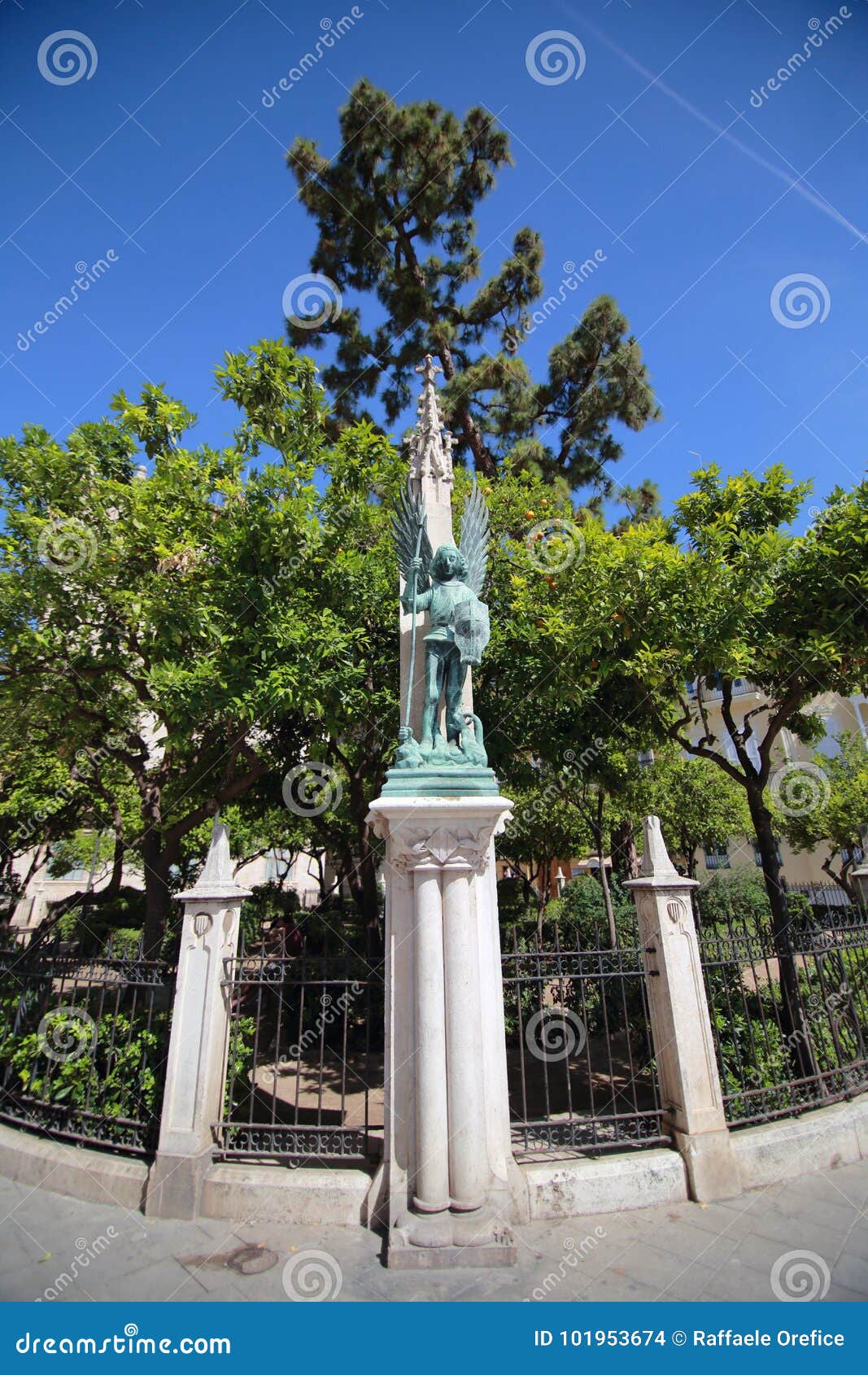 Angel statue in Valencia stock photo. Image of pillar 101953674