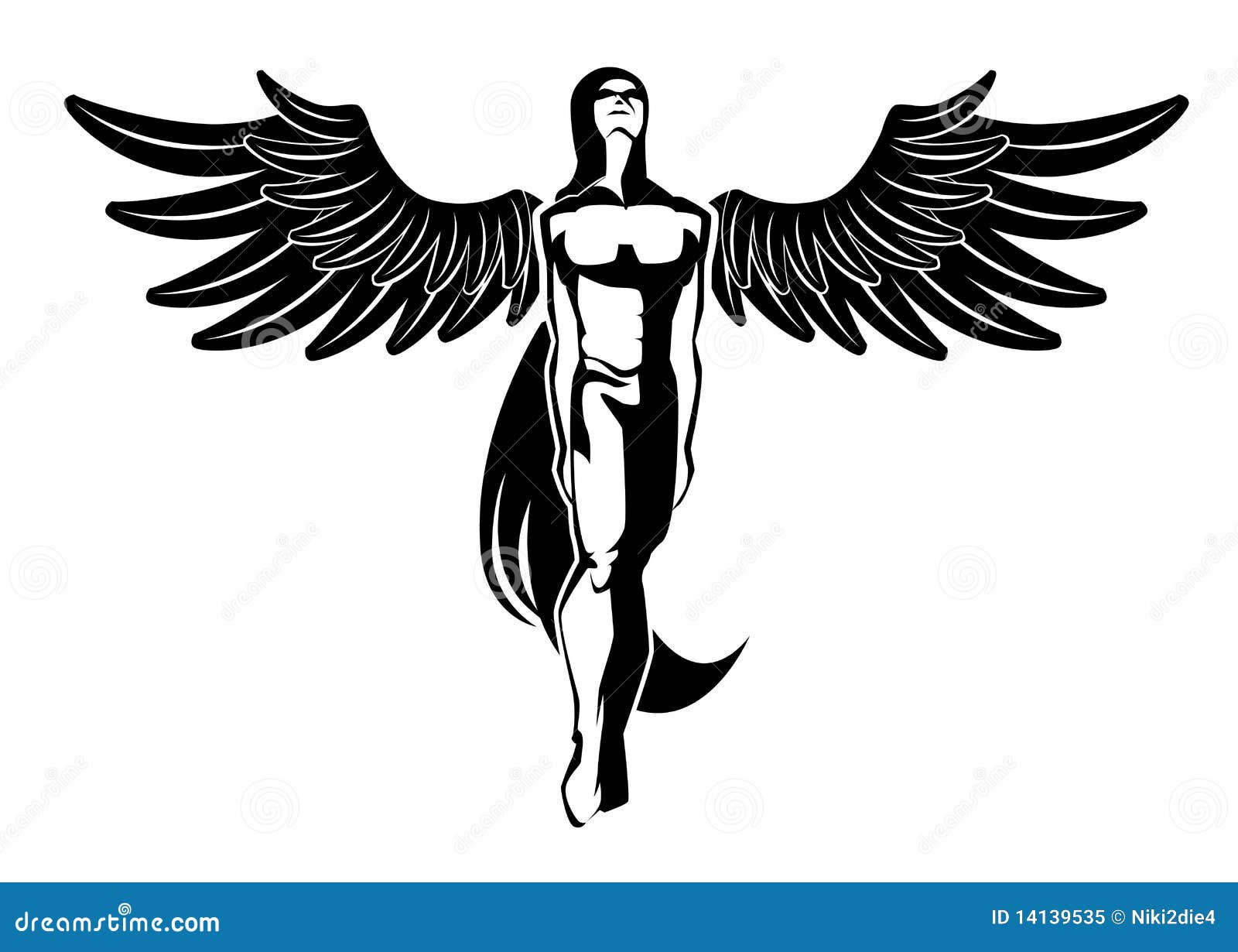 Angel tattoo stock vector. Illustration of hell, artificial - 14139535