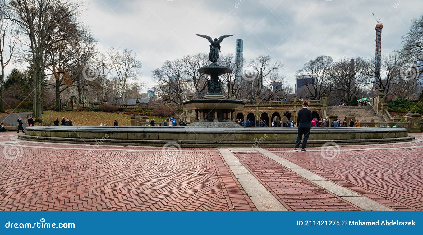 New York City, Manhattan, Central Park, Angel of the Waters Fountain,  Bethesda Terrace