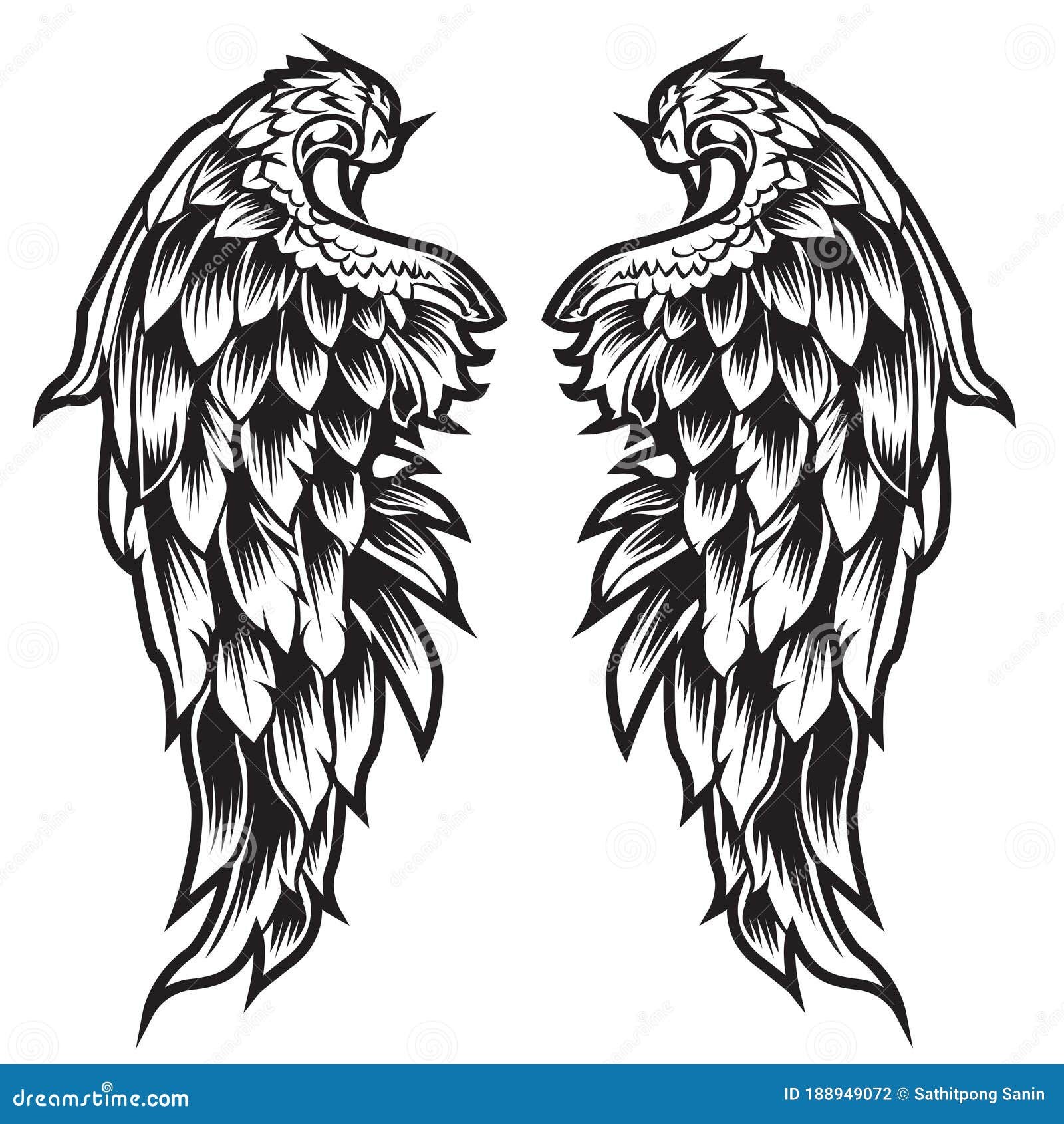 voorkoms Angel Wings Eagle Wings Bird Black And White Design Phoenix Wings   Tribal Effect Eye Wings tattoo menwomen Waterproof temporary tattoo for  all boys and girls pack of 4  Price
