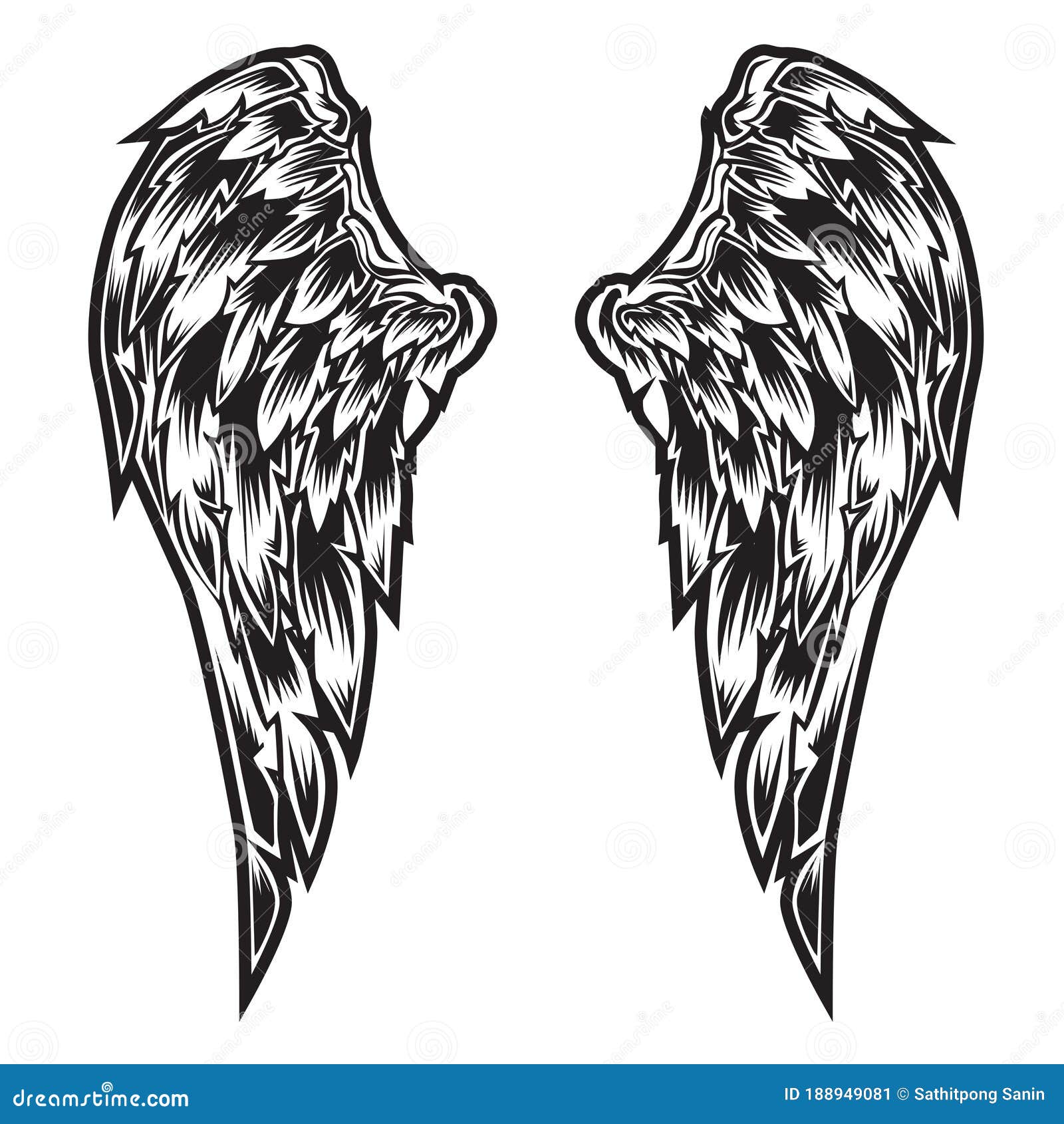 Wings Bird Feather Black & White Tattoo Vector Illustration 22 Stock Vector - Illustration of wing, tattoo: 188949081 Wings Bird Feather Black & White Tattoo Vector Illustration 22 Stock Vector - Illustration of wing, tattoo: 188949081