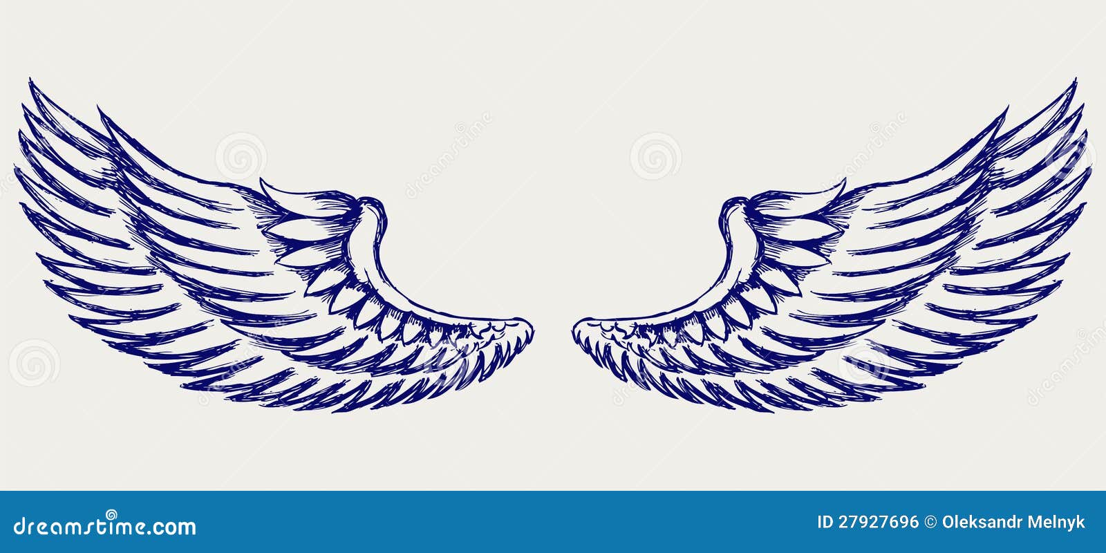 angel wings doodle style stock vector illustration of
