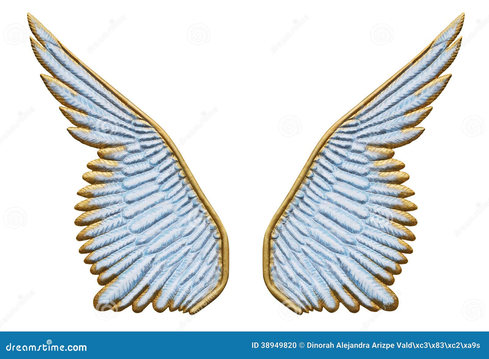 Golden Angel Wings Isolated Stock Photo - Download Image Now