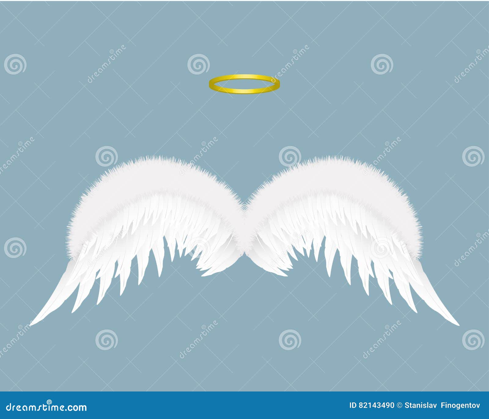 angel wings and halo  on background.  .